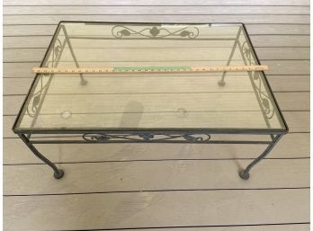 Iron Patio Coffee Table With Glass Top