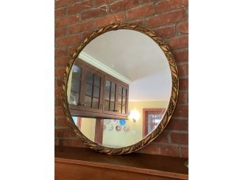 Round Ornate Framed Mirror 30in