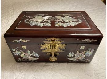 Mother Of Pearl Inlay Rosewood Jewelry Box Made In Korea