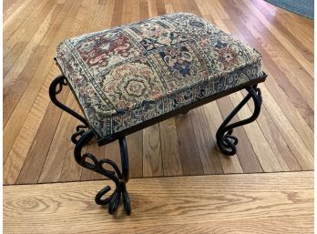 Upholstered Iron Foot Rest/stool
