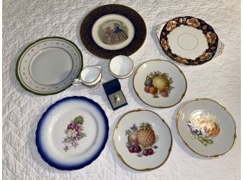 Bone China And Plate Collection Imperial Salem 23K Gold Plate Made In USA Cream And Sugar Set Thimble Fruit