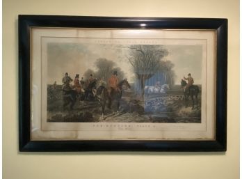 Fores's National Sports Fox-Hunting, Plate 2 Engraved By J Harris Painted By JF Herring 55x35in Framed Matted