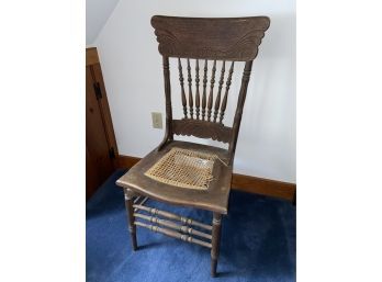 Antique Cane Seat Chair 18.5x18x40in Needs Repair