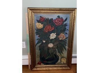 Signed Bertha Blackman 1943 Painting On Wood 26x38.5in Framed