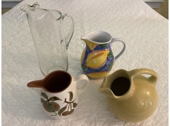 Ceramic And Glass Pitcher Collection Vintage Pitcher Stangl Pottery