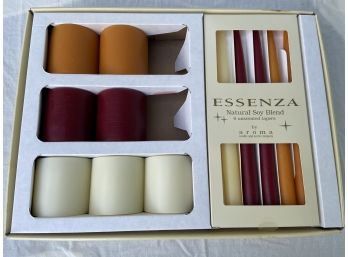 Essenza Natural Soy Blend Candles Aroma Candle & Scent Company Made In USA  Scented Candles Pillar & Tapers