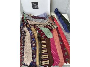 Collection Of Beautiful Ties-silk Ties Made In USA Italy France Spain Nature Animals Geometric