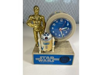 Vintage Star Wars Talking Alarm Clock R2D2 And 3CPO Clock Bradley Time Div Marked 1977 1980 Model 6287NBUU