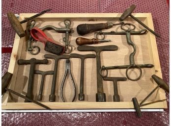 Collection Of Antique Tools Horse Bits Wrenches Etc