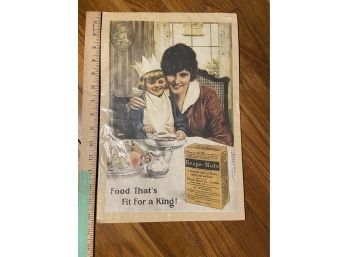 Vintage Grape Nuts Poster 'Food That's Fit For A King!' Print 10x15in