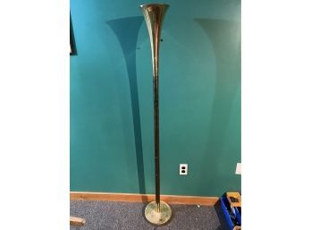 Chrome And Brass Trumpet Style Floor Lamp Need Clean 66in Tall