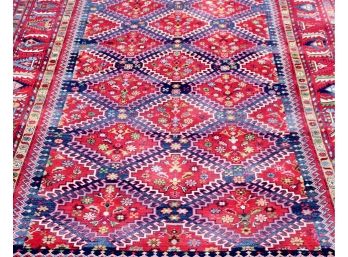 Persian Tribal Vibrant Pure Wool Handwoven Carpet 6ft X 9ft 9in
