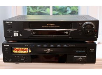 Sony VHS Player And RCA 5 CD Player