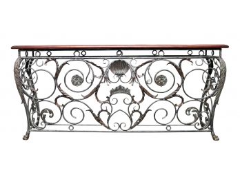 Wrought Iron Bombe Form Console Table