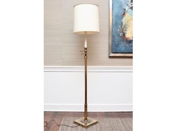 Brass Floor Lamp With Classic Drum Shade