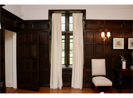 Pair Of Textured Linen Lined Drapes 2 Of 2