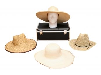 Set Of 4 Fabulous Straw Sun Hats Collection