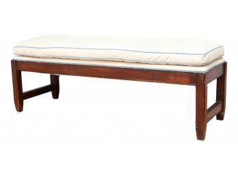 Upholstered Cushion Wooden Bench