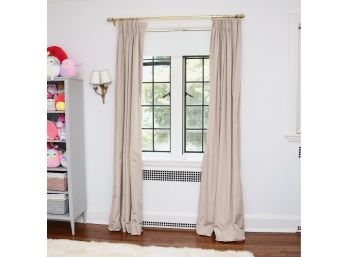 Pair Of Weighted Satin Drapes 1 Of 2