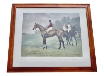 Circa 1900 Hand Colored Equestrian Jockey Print