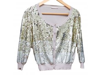 Pinko Belize Sequined Button Down Cardigan Sz M