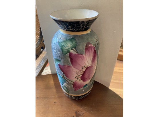Beautiful Floral Vase With Raised Paint