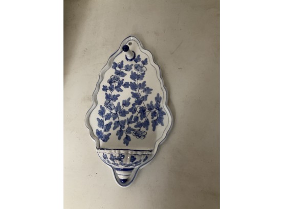 Blue And White Ceramic Wall Pocket