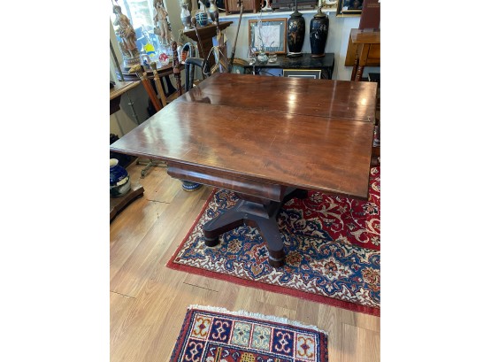 Circa 1840 Flame Mahogany Empire Game Table With Swivel Flip Top - Gorgeous Piece!