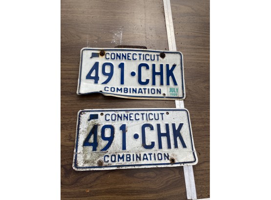1989 Connecticut Combination License Plates