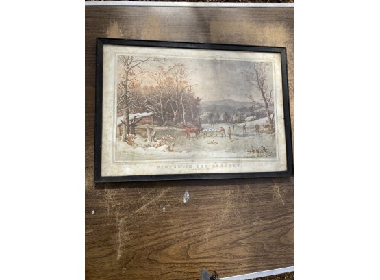 Winter In The Country Getting Ice Currier Ives Print