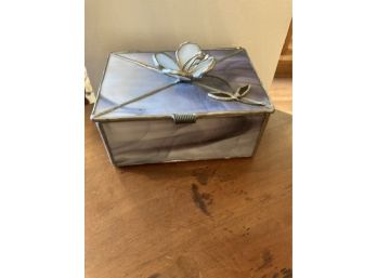 Cute Stainglass Purple Trinket Box Made In Colebrook
