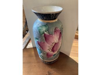 Beautiful Floral Vase With Raised Paint