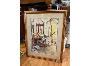 Beautiful Norman Rockwell Print Framed & Matted With Lovely Frame