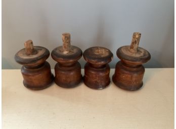 Lot Of Four Wooden Pieces Empire Style Likely Were Feet