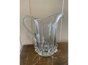 Large Heavy Clear Glass Pitcher - High Quality!
