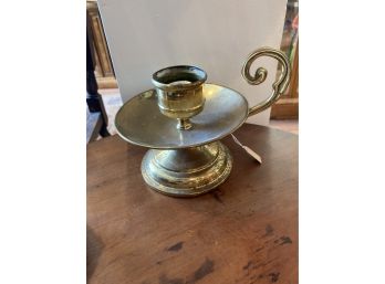 Weighted Brass Chamber Style Candle Holder