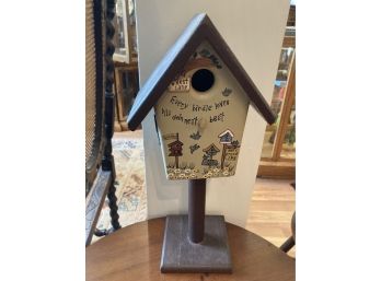 Cute Vintage Bird House On A Stand