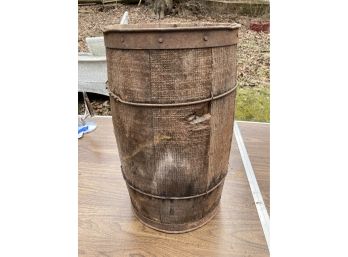 17 Inch Wooden Nail Barrel With Iron Straps