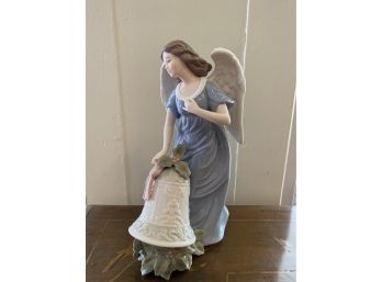 Large Porcelain Angel Figurine With Bell