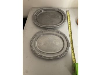 2 Heavy Duty Pewter Platters