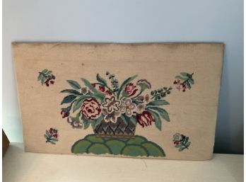 Antique Needlepoint Still Life Floral Tapestry