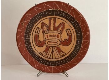 Handmade Plate From Costa Rica With Wire Stand