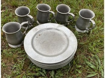 Pewter Plates & Mugs