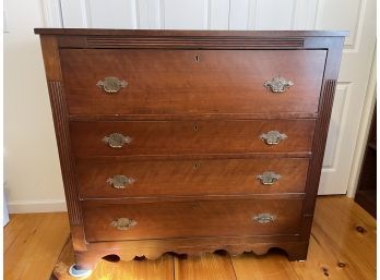 A Gorgeous Antique Four Drawer Solid Wood Dresser With Dovetail Joinery