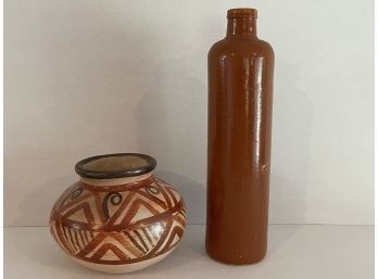 Hand Made Costa Rican Pieces, See Crack In Vase