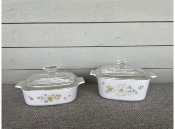Corning Ware With Floral Bouquet Pattern