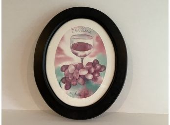 A Framed Hand Painted Wine Scene, Painted By A Customer Of Priam