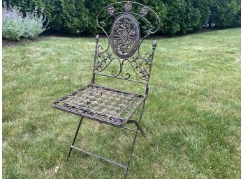 Folding Vintage Metal Garden Chair