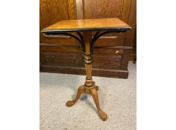 Wood Table With Black Trim