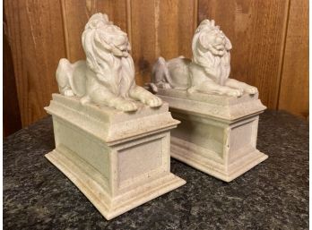 Heavy Sandstone Lion Bookends